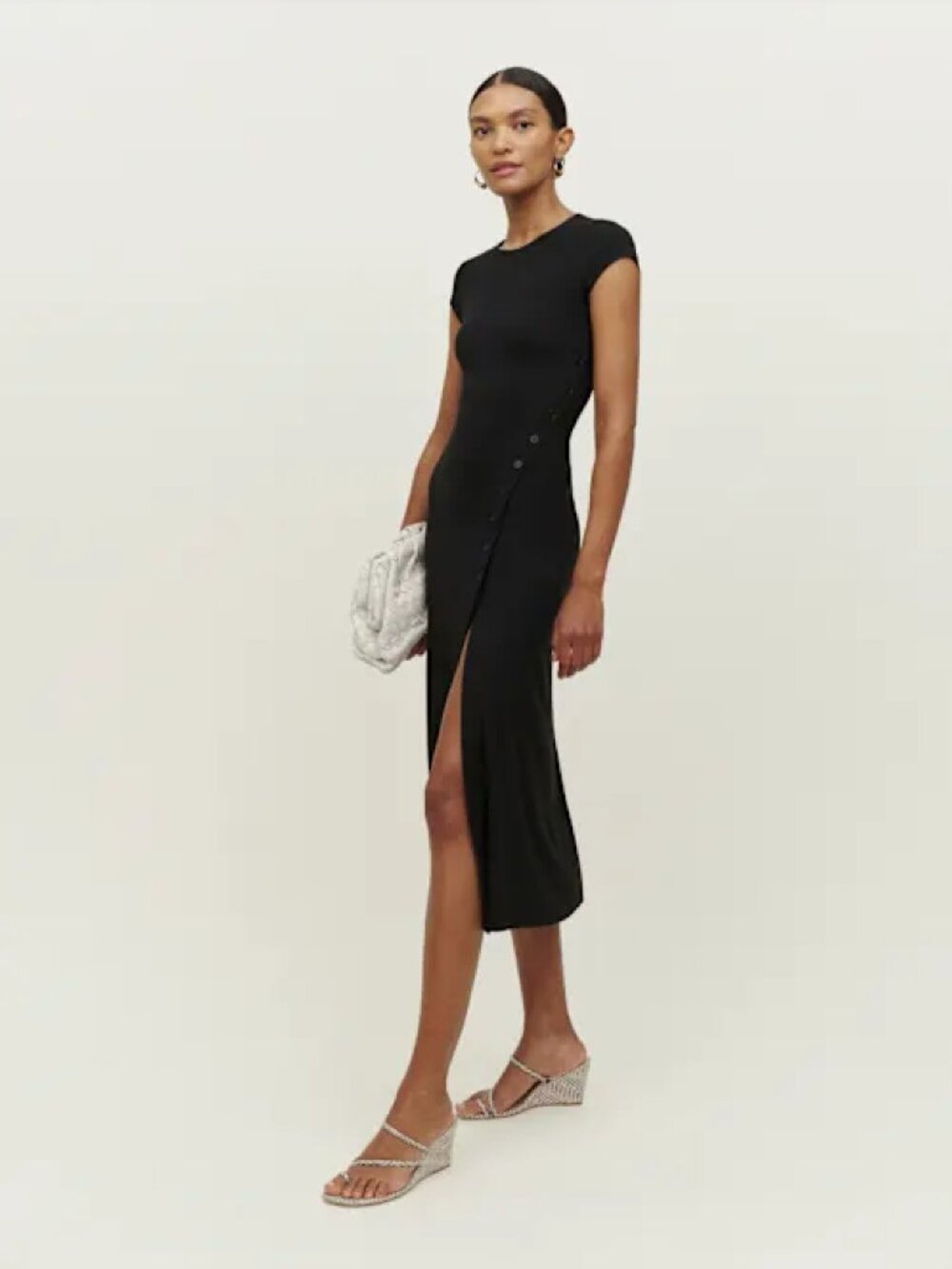 Reformation Kamila Knit Dress – Black – Size Large